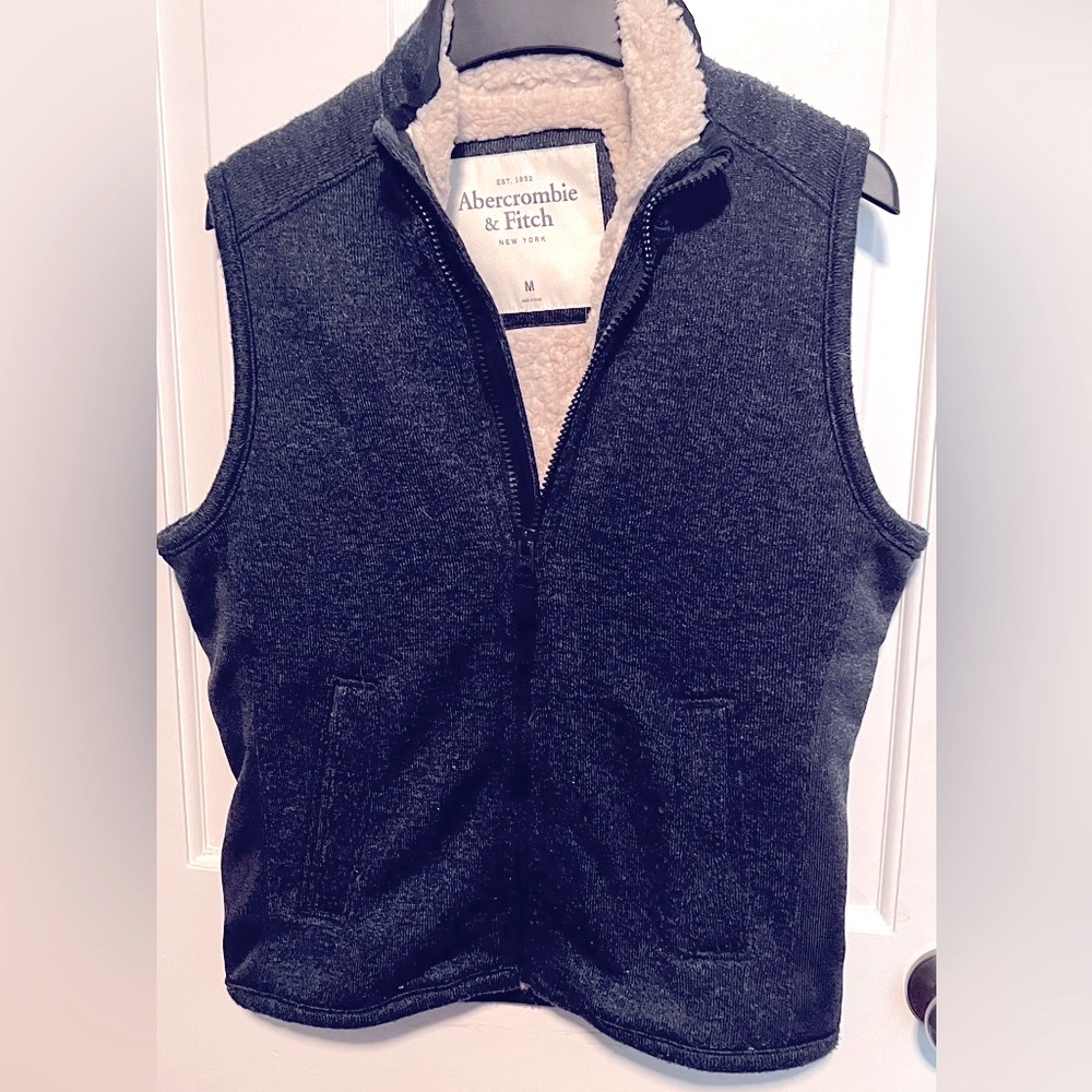 Abercrombie & Fitch Fleece Lined Vest Medium Zip Front
